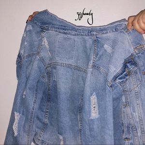 Light Blue Distressed Jean Jacket